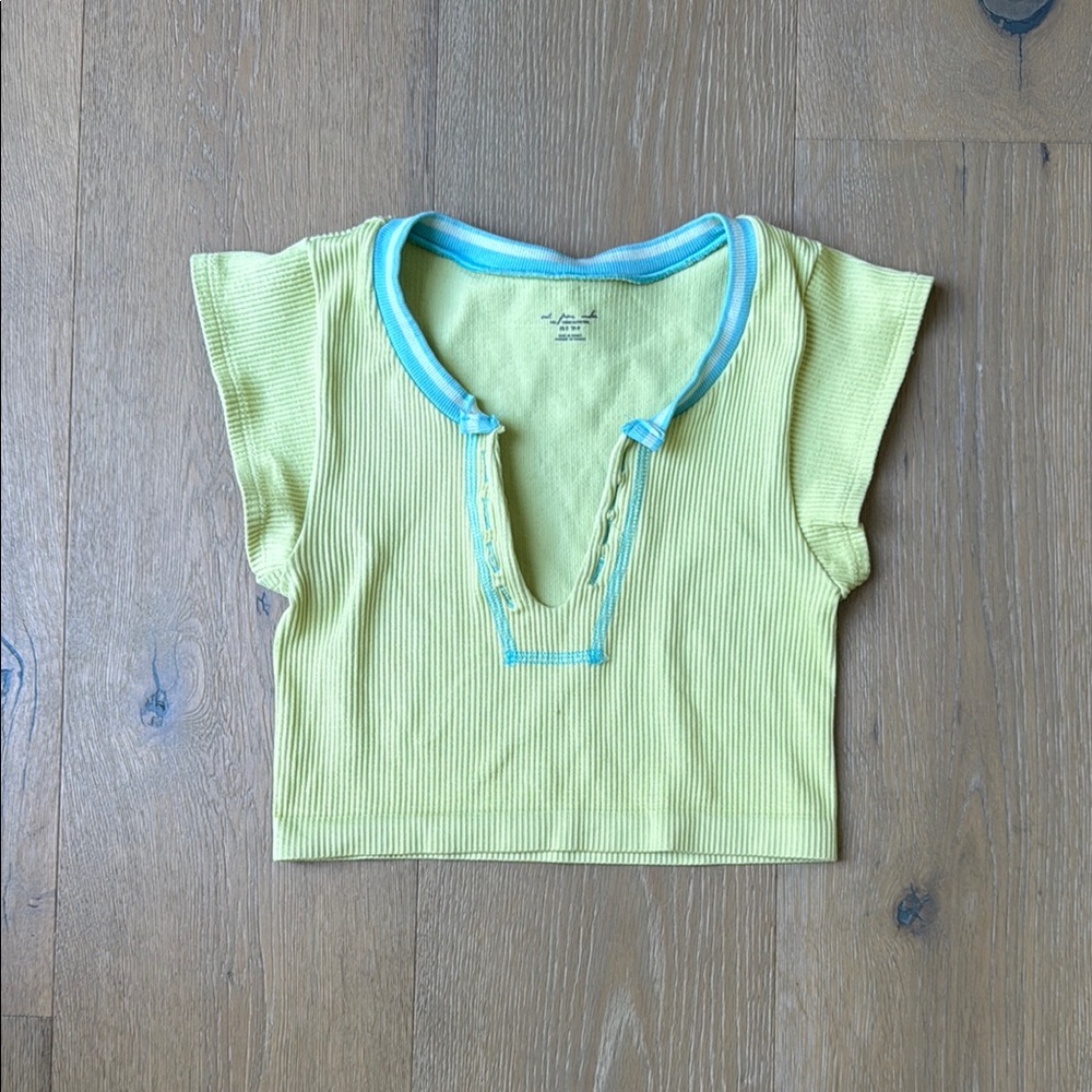 Urban Outfitters Out From Under Blue and Green Crop Top Size XS/S